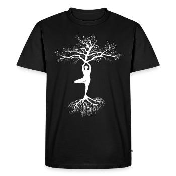 Yoga shirt women - Men's Premium Organic T-Shirt - black - Front - Nico (187cm)