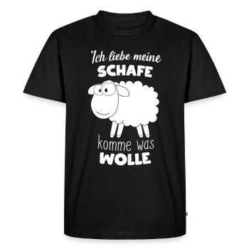 Schafe Schäfer Spruch - Bauern Schaf Geschenkidee - Männer Premium Bio T-Shirt - Schwarz - Vorne - Nico (187cm)