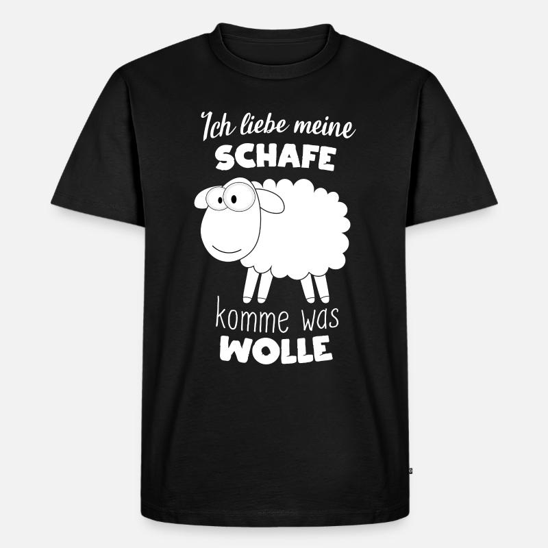 Schafe Schäfer Spruch - Bauern Schaf Geschenkidee - Männer Premium Bio T-Shirt - Schwarz