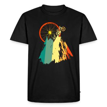 Bicycle and mountains - Men's Premium Organic T-Shirt - black - Front - Nico (187cm)