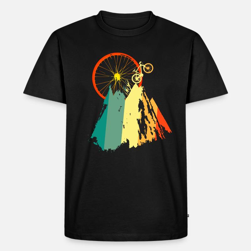 Fahrrad und Berge - Männer Premium Bio T-Shirt - Schwarz