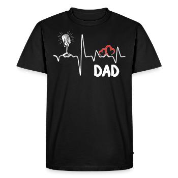 Microphone battement de coeur musicien chanteur chanteur papa tee - T-shirt Premium bio Homme - noir - Devant - Nico (187cm)