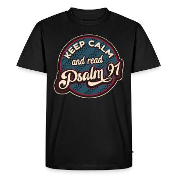 Psaume 91 - T-shirt Premium bio Homme - noir - Devant - Nico (187cm)