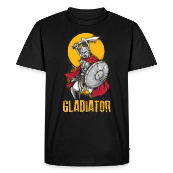 Gladiateur guerrier spartiate combat cadeau guerrier - T-shirt Premium bio Homme - noir - Devant - Nico (187cm)