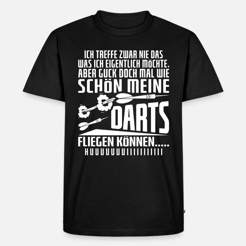 Darts Dartpfeil Dartscheibe - Männer Premium Bio T-Shirt - Schwarz