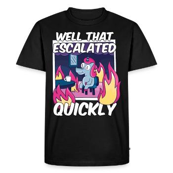 That escalated quickly meme unicorn funny - Men's Premium Organic T-Shirt - black - Front - Nico (187cm)
