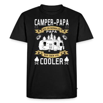 Camper Papa Cooler Camping Hobby Geschenk - Männer Premium Bio T-Shirt - Schwarz - Vorne - Nico (187cm)