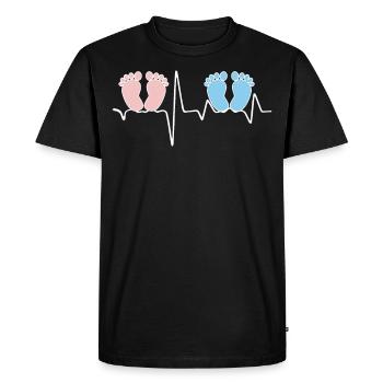 Heartbeat EKG twin mother twin père tea - T-shirt Premium bio Homme - noir - Devant - Nico (187cm)