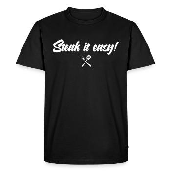 Steak it easy I grill party gift for hobby grill - Men's Premium Organic T-Shirt - black - Front - Nico (187cm)
