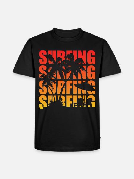Surfing sunset - Men's Premium Organic T-Shirt - black
