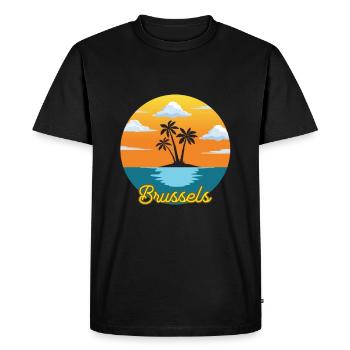 Brussels dream vacation and holiday - Men's Premium Organic T-Shirt - black - Front - Nico (187cm)