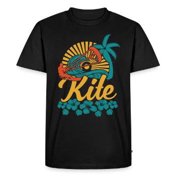 Kite vintage kite kite surfing retro - Men's Premium Organic T-Shirt - black - Front - Nico (187cm)