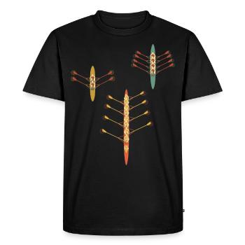 Rowing Vintage Eighth Retro Foursome Two Rowers - Men's Premium Organic T-Shirt - black - Front - Nico (187cm)