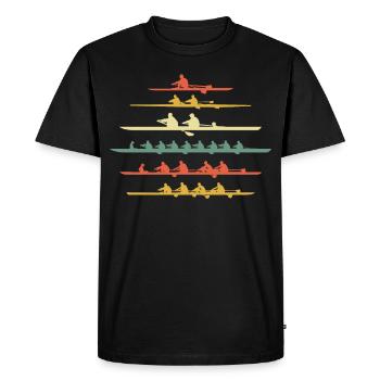 Rudern Vintage Achter Retro Vierer Zweier Ruderer - Männer Premium Bio T-Shirt - Schwarz - Vorne - Nico (187cm)