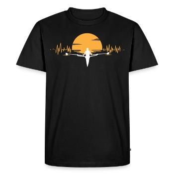 Rowing heartbeat sunset EKG - Men's Premium Organic T-Shirt - black - Front - Nico (187cm)