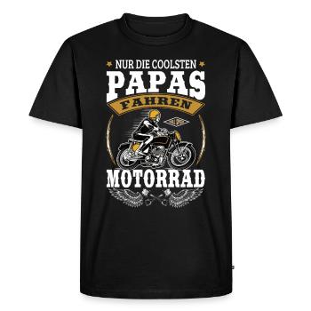 Papa Motorrad Biker Hobby Geschenk - Männer Premium Bio T-Shirt - Schwarz - Vorne - Nico (187cm)