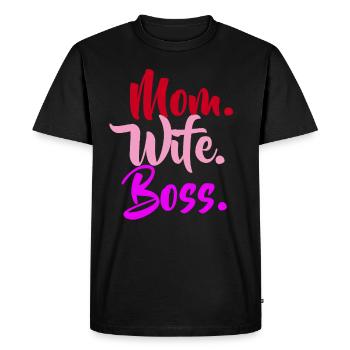 Maman femme patron - T-shirt Premium bio Homme - noir - Devant - Nico (187cm)