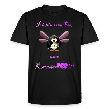Ich bin eine Fee, eine KatastroFEE - Männer Premium Bio T-Shirt - Schwarz - Vorne - Nico (187cm)