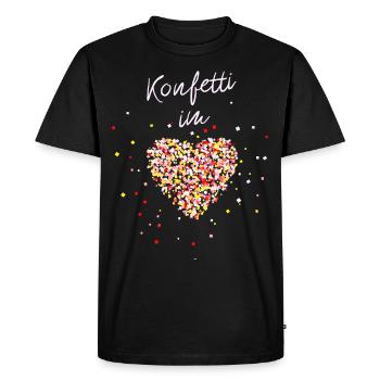 Konfetti im Herzen - Männer Premium Bio T-Shirt - Schwarz - Vorne - Nico (187cm)
