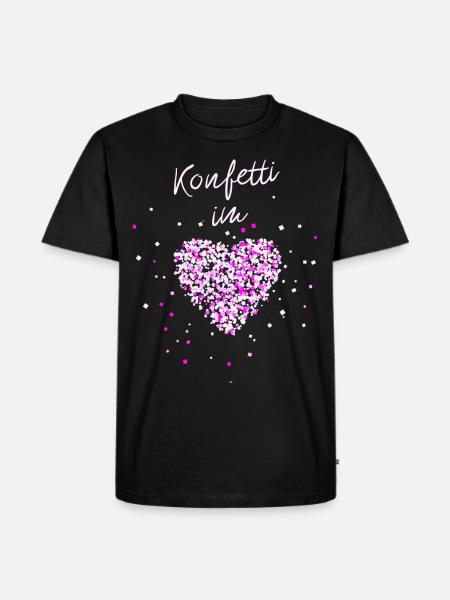 Konfetti im Herzen - Männer Premium Bio T-Shirt - Schwarz