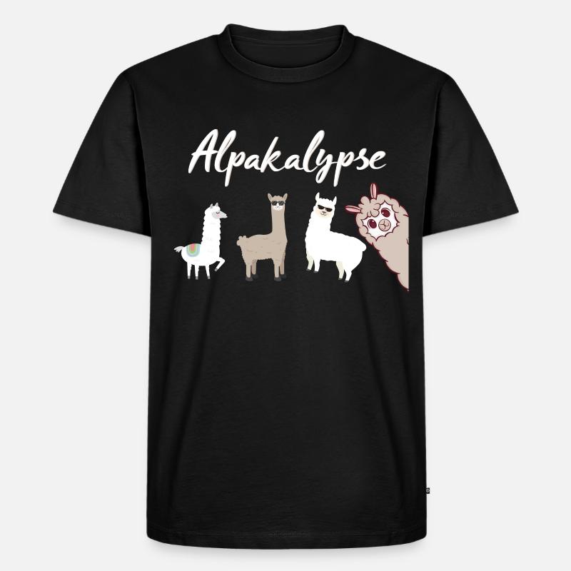 Alpakalypse - Männer Premium Bio T-Shirt - Schwarz