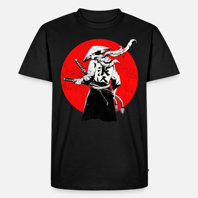 Samurai japanischer Krieger - Männer Premium Bio T-Shirt - Schwarz