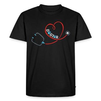 Stéthoscope Dog Doctor vétérinaire - T-shirt Premium bio Homme - noir - Devant - Nico (187cm)