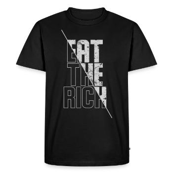 Mangez le riche socialiste de la résistance protestataire - T-shirt Premium bio Homme - noir - Devant - Nico (187cm)