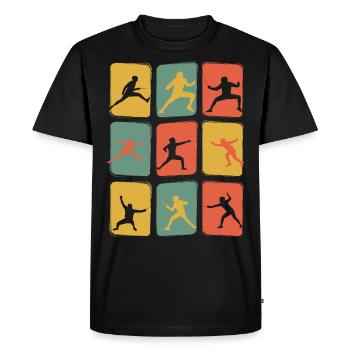 Fencing vintage retro - Men's Premium Organic T-Shirt - black - Front - Nico (187cm)