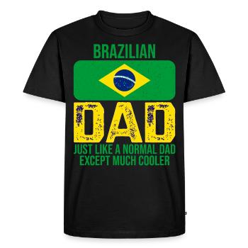 Père brésilien Brésil flag Fête des pères - T-shirt Premium bio Homme - noir - Devant - Nico (187cm)