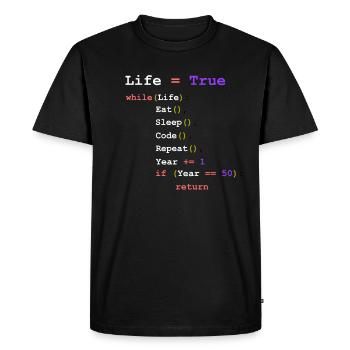 Eat Sleep Code Repeat - programmer - Men's Premium Organic T-Shirt - black - Front - Nico (187cm)