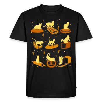 Pâtisseries boulanger-pains Drôles d’amoureux de chats-Geschen - T-shirt Premium bio Homme - noir - Devant - Nico (187cm)