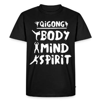 Yoga Qigong Qi Gong Tai Chi Thai Chigong - T-shirt Premium bio Homme - noir - Devant - Nico (187cm)