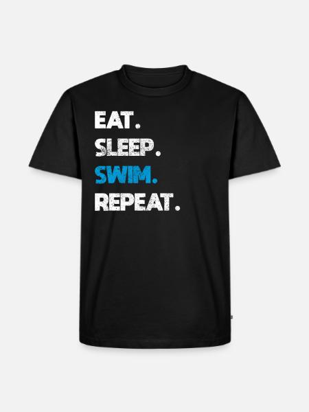 Lustiges Schwimmer Schwimmerin Design - Männer Premium Bio T-Shirt - Schwarz