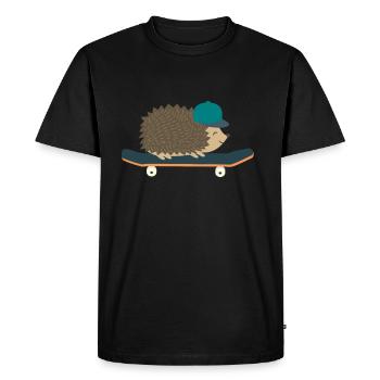 patineur patin hérisson - T-shirt Premium bio Homme - noir - Devant - Nico (187cm)