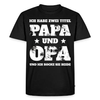 Papa et grand-père fête des pères - T-shirt Premium bio Homme - noir - Devant - Nico (187cm)