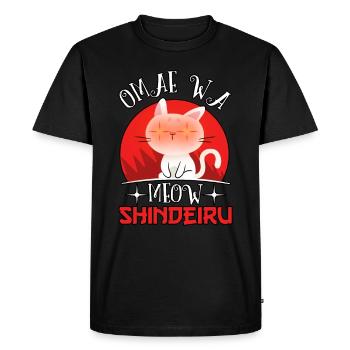 Omae Wa Mou Shindeiru Anime Meme Kawaii Cute Cat - T-shirt Premium bio Homme - noir - Devant - Nico (187cm)