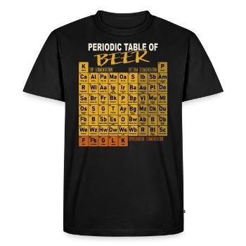 Tableau périodique de la bière de style bière artisanale - T-shirt Premium bio Homme - noir - Devant - Nico (187cm)