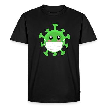 Corona Sweet green virus with Quarantine mouthguard - Men's Premium Organic T-Shirt - black - Front - Nico (187cm)