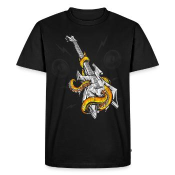 Egitarre avec pieuvre pour Hardrock Bassist - T-shirt Premium bio Homme - noir - Devant - Nico (187cm)