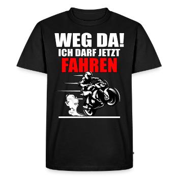 Motorrad Führerschein Bestanden Weg Da! Geschenk - Männer Premium Bio T-Shirt - Schwarz - Vorne - Nico (187cm)