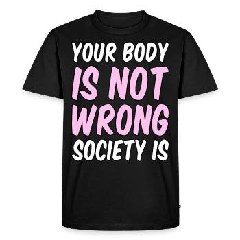 Body Positivity Curvy Plus Size Gift - Men's Premium Organic T-Shirt - black - Front - Nico (187cm)