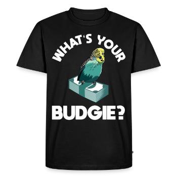 Quel est votre budget Budgie Design avec Budgie - T-shirt Premium bio Homme - noir - Devant - Nico (187cm)