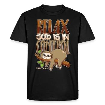 God has everything under control Christianity Bible - Men's Premium Organic T-Shirt - black - Front - Nico (187cm)