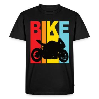 Moto motocycliste vélo machine motard - T-shirt Premium bio Homme - noir - Devant - Nico (187cm)