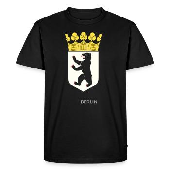 Idée cadeau Bärenstark, capitale de Berlin, blason - T-shirt Premium bio Homme - noir - Devant - Nico (187cm)