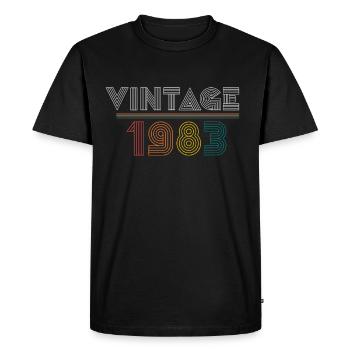 millésime 1983 - T-shirt Premium bio Homme - noir - Devant - Nico (187cm)