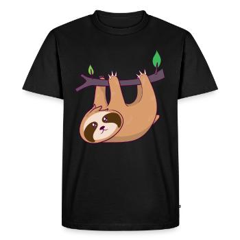 Sloth Sloth Sloth Chill Relax - Men's Premium Organic T-Shirt - black - Front - Nico (187cm)