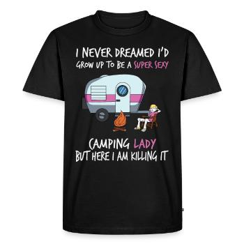 Camping campsite caravan camp - Men's Premium Organic T-Shirt - black - Front - Nico (187cm)