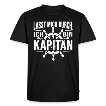 Kapitän - Männer Premium Bio T-Shirt - Schwarz - Vorne - Nico (187cm)